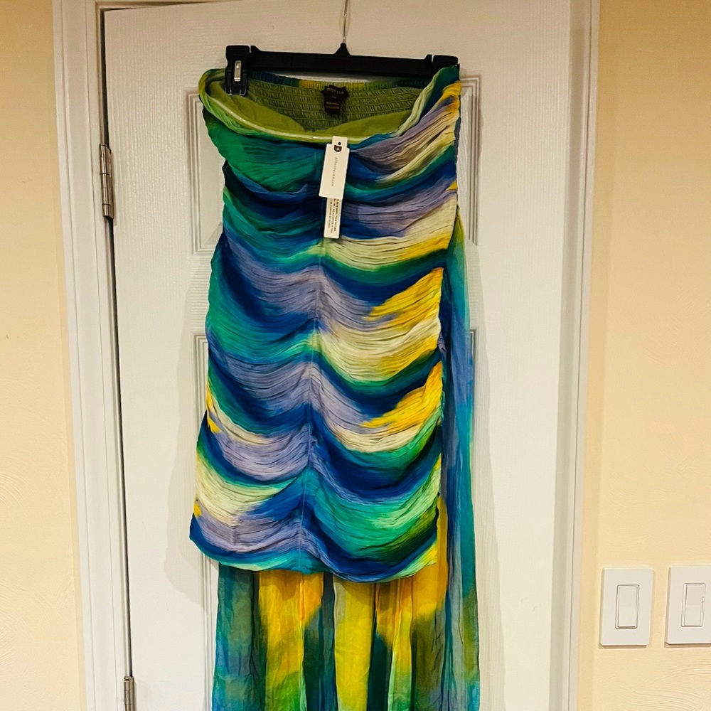 New / Anthropologie /Vineet Bahl Blurred Sheer Mini
Train Dress/ Size XS